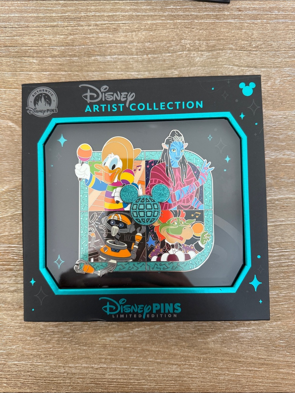 Disney Artist Collection Enamel Pin - Teal, Orange, Yellow, Blue, Black
